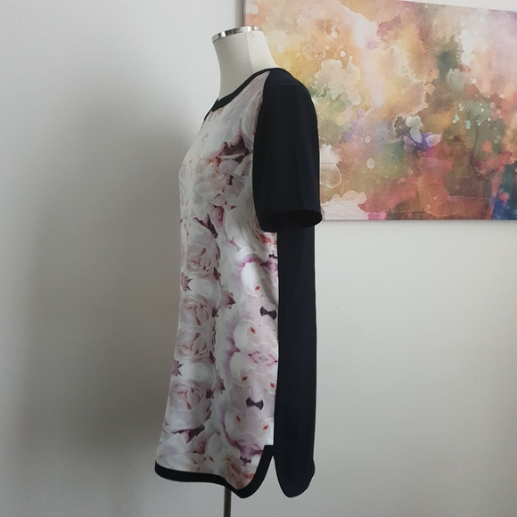 Finders Keepers T-Shirt Dress Rose Print Navy Size L (AU 10-12) NWT - Picture 3 of 12